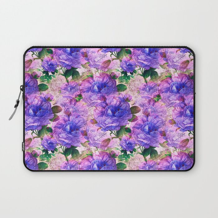 Purple vintage flowers pattern  Laptop Sleeve