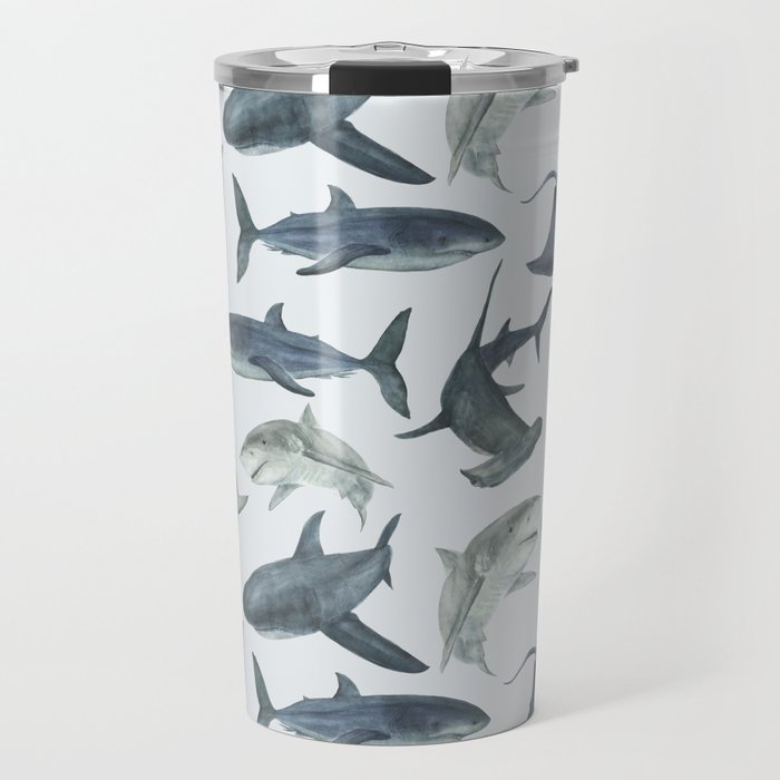 Sharks. Sea background Travel Mug