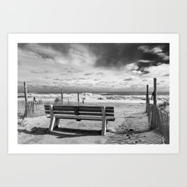 23rd St. Bench Art Print | Photo, Black and White 