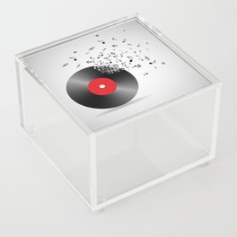 Vinyl with musical notes Acrylic Box