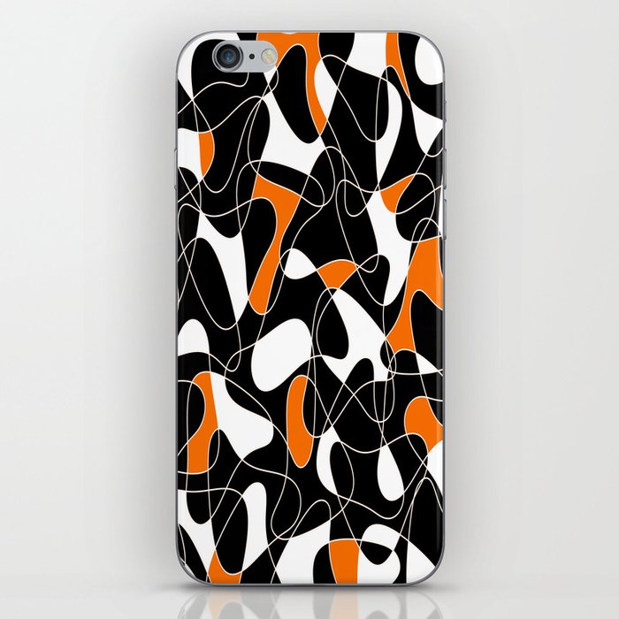 Abstract pattern - orange, black and white.  iPhone Skin