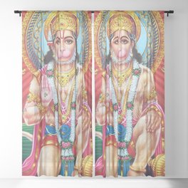 Lord Hanuman Hindu Art Sheer Curtain