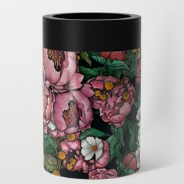 Pink Peony Floral Pattern Can Cooler