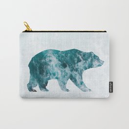 Ocean Bear Carry-All Pouch | Design, Vacation, Bear, Watercolor, Animal, Digital, Cool, Exposure, Pattern, Blue 