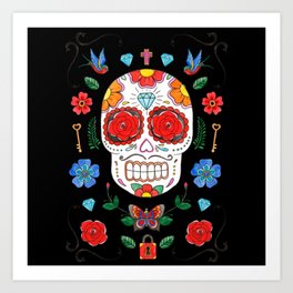Cinco de Mayo Party Celebration Fiesta Art Print | Mexican, Skeleton, Dragons Love Tacos, Mexicano, Fiesta, Day Of The Dead, Mexicana, Graphicdesign, Chicana, Chicano 