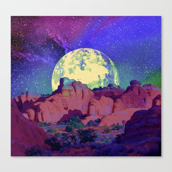 night desert landscape Canvas Print