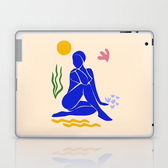 Lady in Blue on the Beach - Matisse cut-outs Laptop & iPad Skin