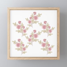 Coquette Aesthetic Pink Rose Pattern Framed Mini Art Print