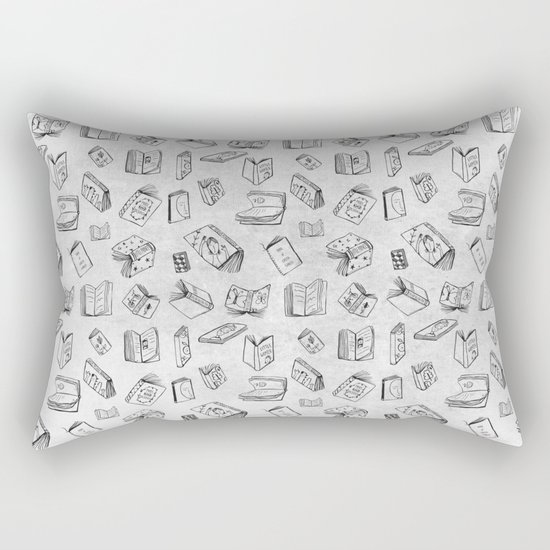 Classics - Book Pattern (White) Rectangular Pillow