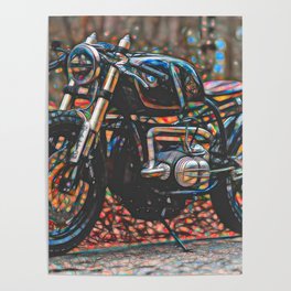 Vintage Cafe Racer Bike Poster