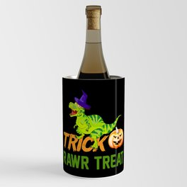 Trick Rawr Treat Halloween T-Rex Funny Dinosaur Wine Chiller