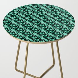 Two Kisses Collided Lip Affectionate Aqua Colored Lips Pattern Side Table
