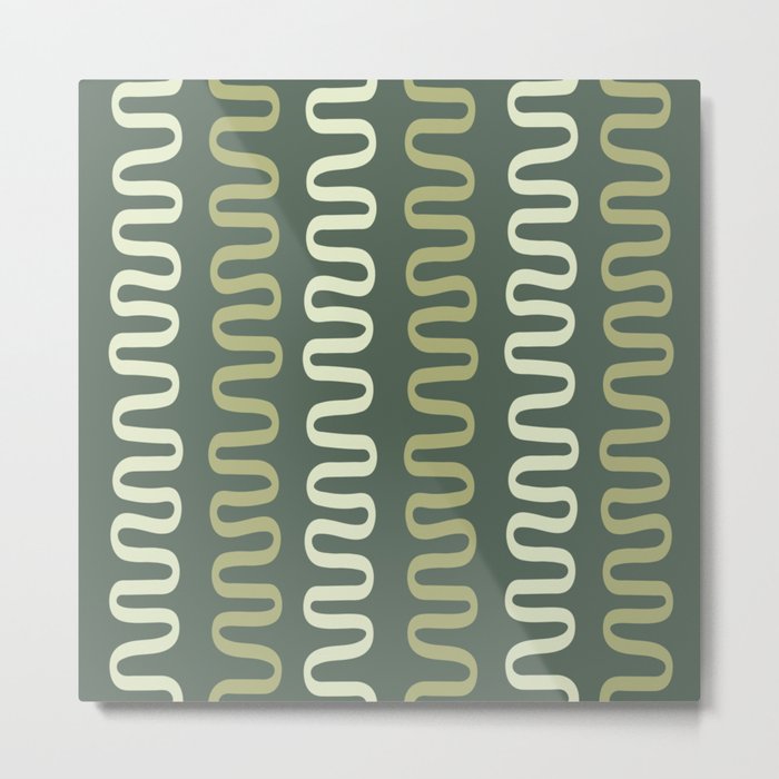 Abstract Shapes 234 in Forest Sage Green (Snake Pattern Abstraction) Metal Print