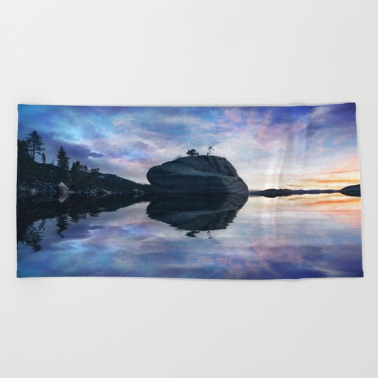 Rock Sunset Beach Towel