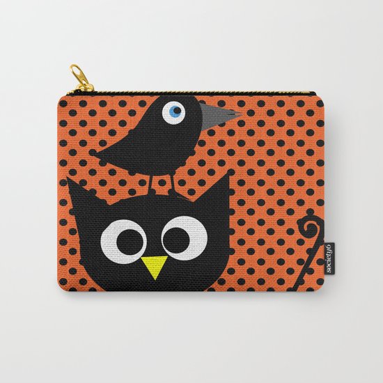Black cat and raven Carry-All Pouch
