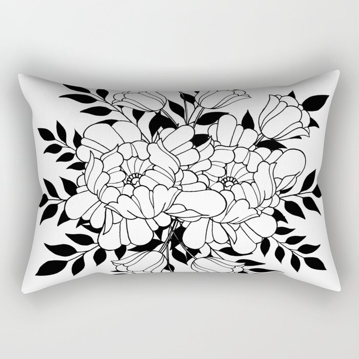 Hand drawn flowers Rectangular Pillow
