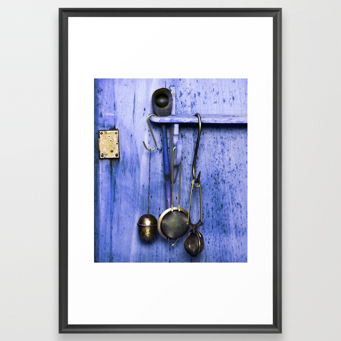 BLUE KITCHEN EQUIPMENT Framed Art Print