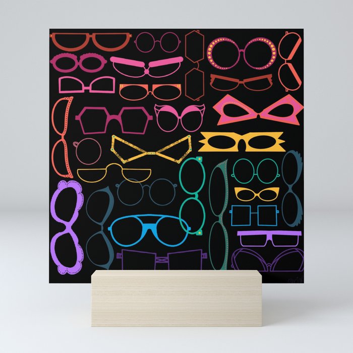 Who Framed What Rainbow Grid - Black Mini Art Print