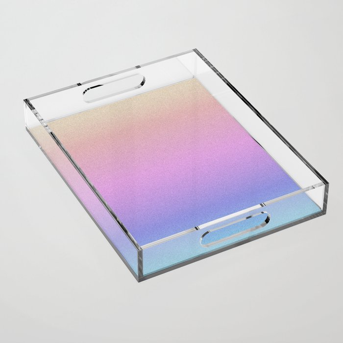 Ombre Pastel Unicorn Gradient Glitter Pattern Acrylic Tray