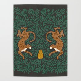 Leopard Vase - midnight Poster