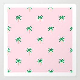 Palm trees pastel pattern Art Print