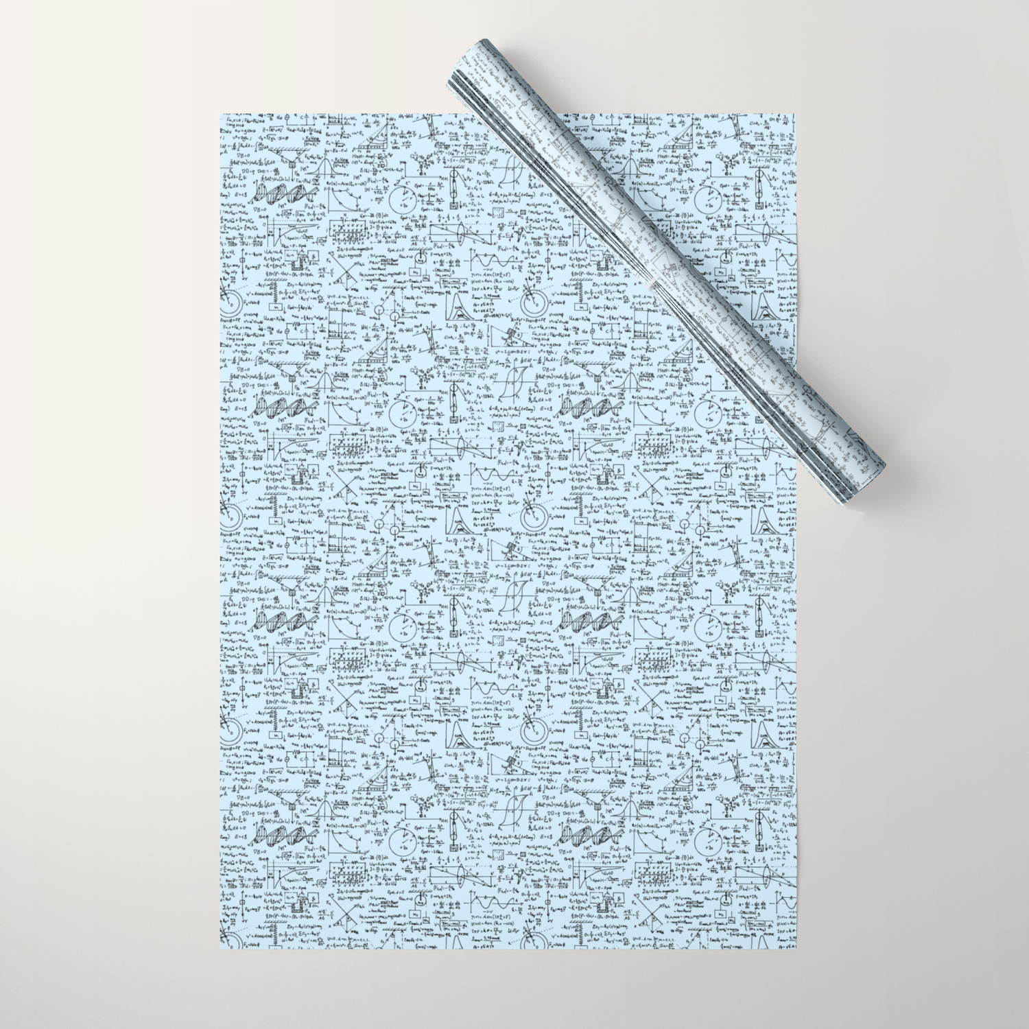 Physics Equations Baby Blue Wrapping Paper By Thin Line Studio Society6
