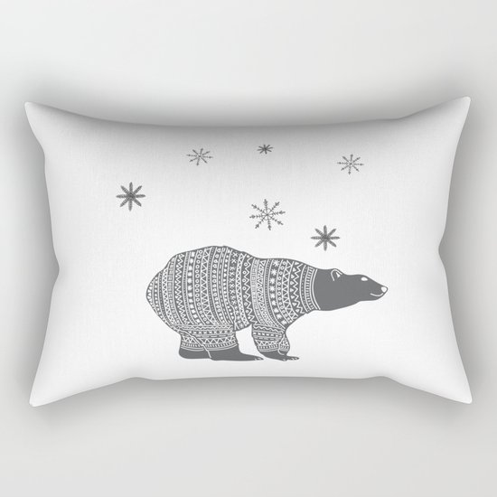 Polar bear - Animal watercolor illustration Rectangular Pillow