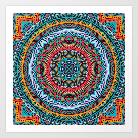 Hippie mandala 32 Art Print