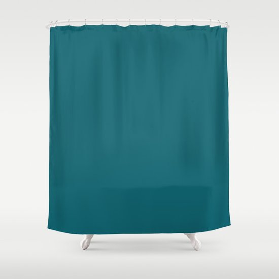 Clear Day Ocean Blue Solid Colour Palette Matte Shower Curtain By