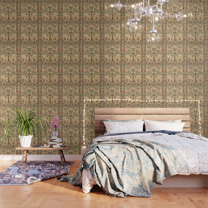 William Morris Tree Of Life Wallpaper by Vintage Restored Art