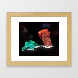Space Mermaid Framed Art Print