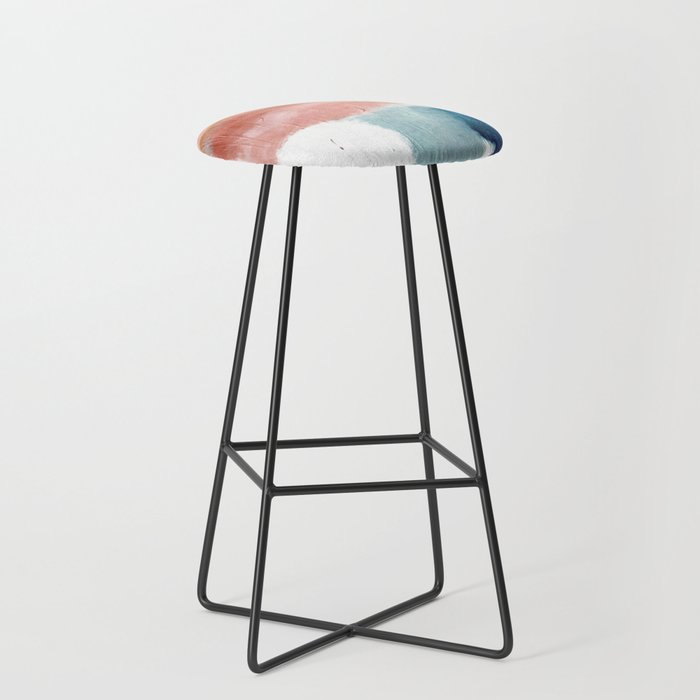 Exhale: a pretty, minimal, acrylic piece in pinks, blues, and gold Bar Stool | Painting, Fine-art, Wall-art, Tapestry, Print, Home-decor, Pillow, Outdoor, Indoor, Floor