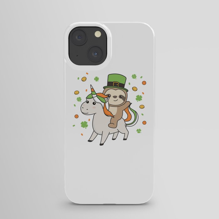 Sloth With Unicorn St. Patrick's Day Ireland iPhone Case