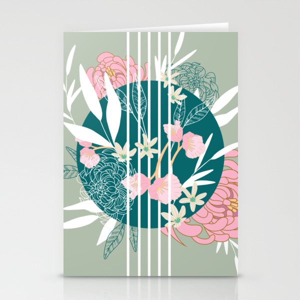 Abstract Chrysanthemum Moon Print Stationery Cards