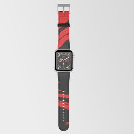 Red on Black Marble Apple Watch Band