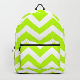 Bitter lime - green color - Zigzag Chevron Pattern Backpack | Color, Bitterlime, Abstract, Chevron, Modern, Pattern, Geometric, Cute, Vector, Colorful 