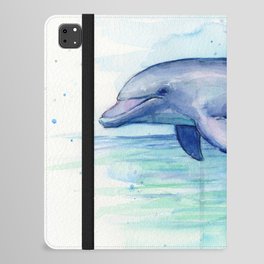 Dolphin Watercolor Sea Creature Animal iPad Folio Case
