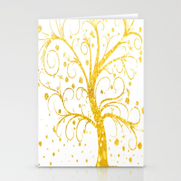 Gold Tree Stationery Cards