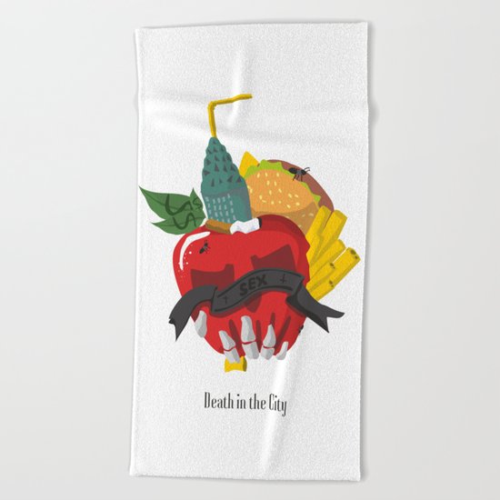 Death in the city Beach Towel