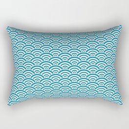Traditional Seigaiha Japanese Wave Art Pattern - Ukiyo E Art Rectangular Pillow