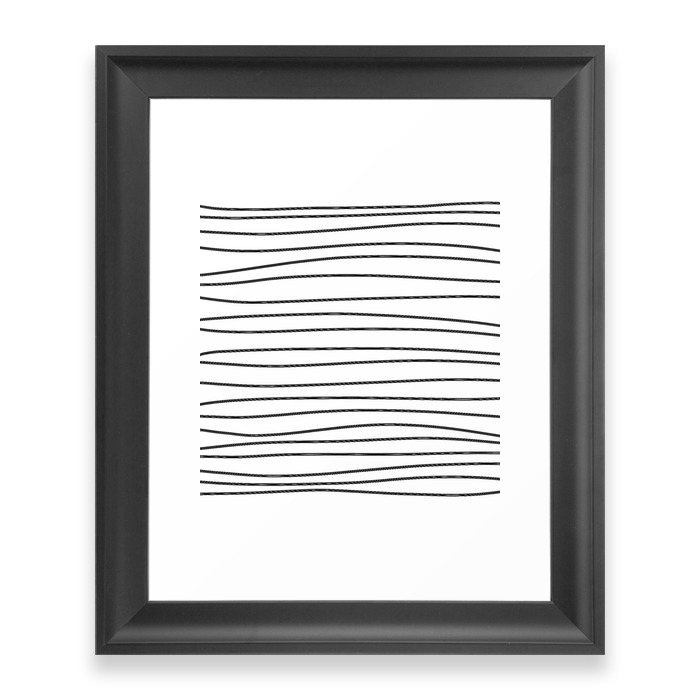 Black and White Brush Lines Framed Art Print by colorpopdesign