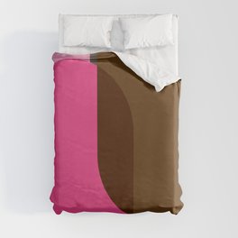 Mid-Century Modern Arches in Chocolate and Pink Duvet Cover