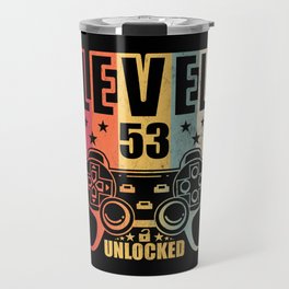 Level 53 Unlocked Gaming Birthday Gamer Travel Mug