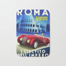 Roma, Italy Gran Prix Racing sports car roman coliseum vintage advertising poster wall decor for kitchen, dinning room, office  Bath Mat | Graphicdesign, Naples, Art, Nascar, Office, Rome, Italy, Italian, Grandprix, Lemans 