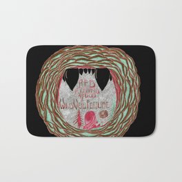 Red Riding Hood vaporwave natural Bath Mat | Fairytale, Colored Pencil, Fairy Tales, Red Riding Hood, Drawing, Fairytales, Fairy Tale, Littleredridinghood, Redridinghood, Vaporwave 