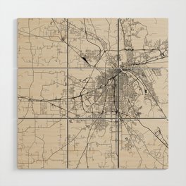 Shreveport USA - City Map - Aesthetic Wood Wall Art