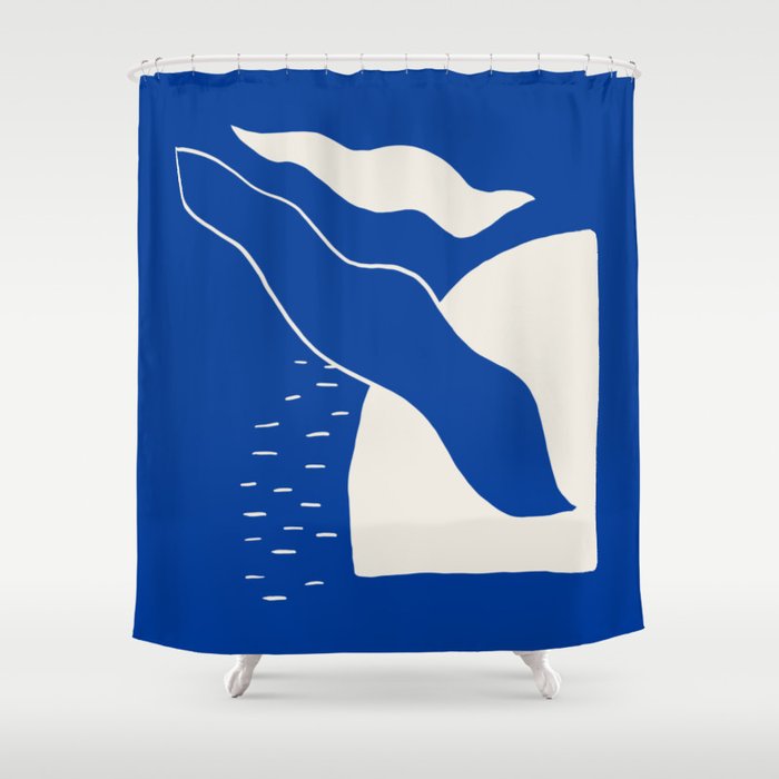 open spaces ALL BLUE Shower Curtain