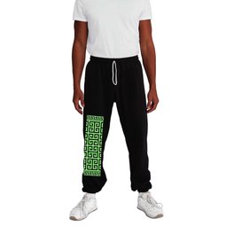 Greek Key (Light Green & White Pattern) Sweatpants