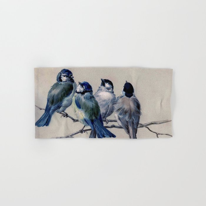 Vintage Cute Blue Birds on Branch Hand & Bath Towel