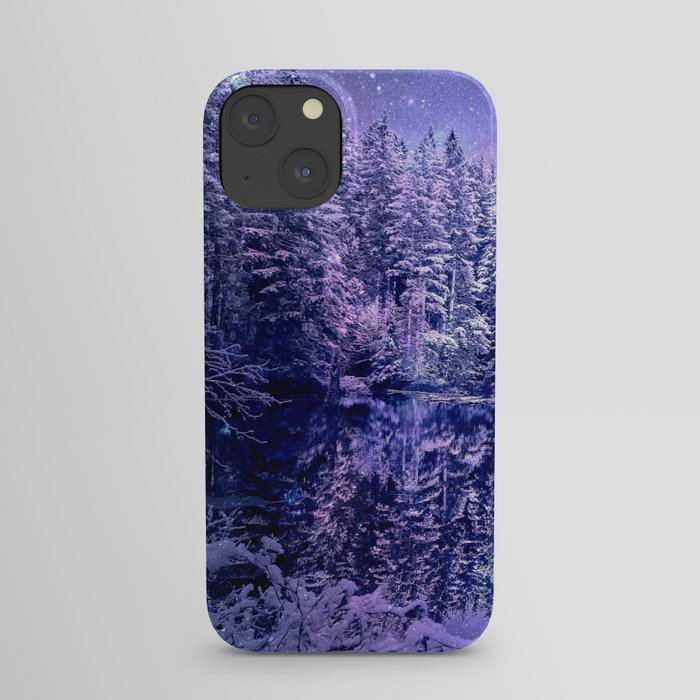 Lavender Winter Wonderland : A Cold Winter's Night iPhone Case